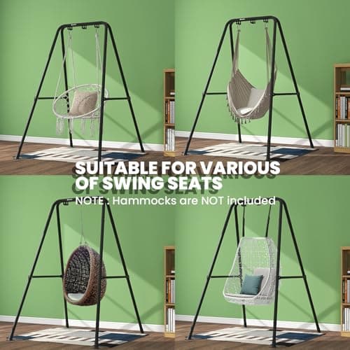 Swing Stand, Hammock Chair Stand Max Load 330lbs, Heavy Duty Hammock Stand,Outdoor or Indoor Hanging Chair Stand only,Hammock Chair not Include