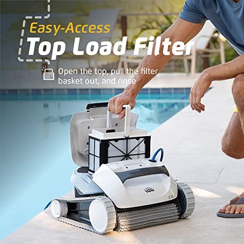 Dolphin (2024 Model) E10 Automatic Robotic Pool Vacuum Cleaner, Active Scrubber Brush, Top Load Filters Access, Ideal for Above-Ground Pools up to 30 FT in Length