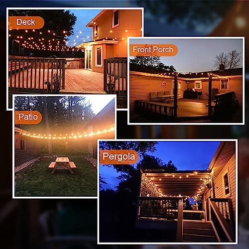 GPATIO 120FT Outdoor String Lights, Waterproof Patio Lights with 64 Hanging Globe G40 Bulbs, 2700k Shatterproof for Backyard Balcony Party Camping Outside Decor