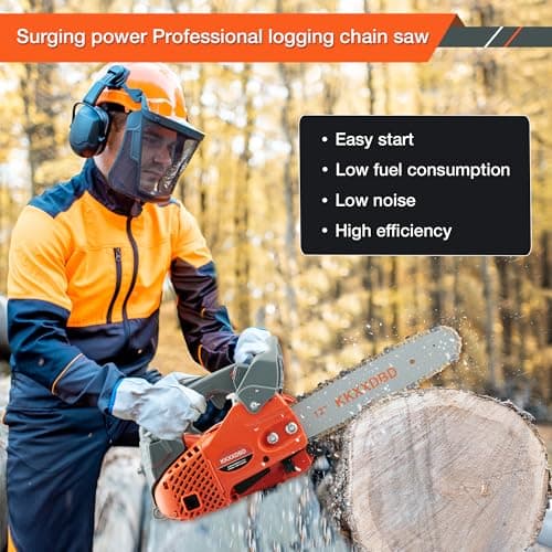 Lightweight 12 Inch Gas Powered Chainsaw - 25.4CC Top Handle Chainsaw for Efficient Wood Cutting, Tree Pruning & Firewood Preparation, Anti-Vibration Design, Easy Start & Safe Operation