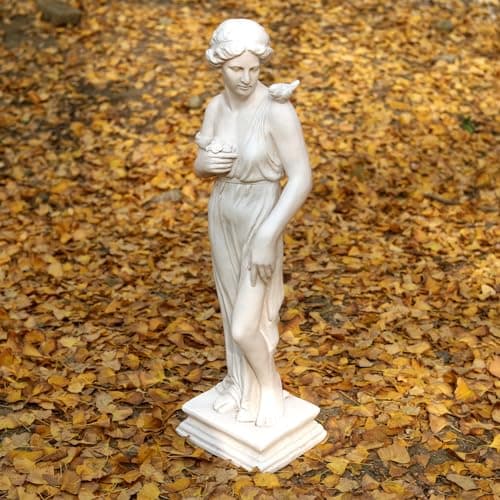 Outdoor Garden Statue Nymph Sculpture Goddess of Greek Mythology Roman Style Outdoor Patio Yard Lawn Porch Decor 32 Inch Ivory