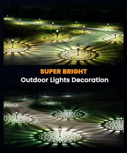 Super Bright Solar Lights for Outside, Up to 12H Solar Lights Outdoor Waterproof, 8 Pack Outdoor Lights Decorative, Garden Lights Dusk to Dawn Auto On/Off,Solar Pathway Lights for Yard,Landscape