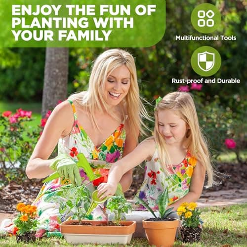 Planter Planting Dibber and Hand Dibbler Gardening Tool with Measurement for Sowing Seeds Bulbs Flower Vegetable Digging Garden Enthusiasts(Light Green)