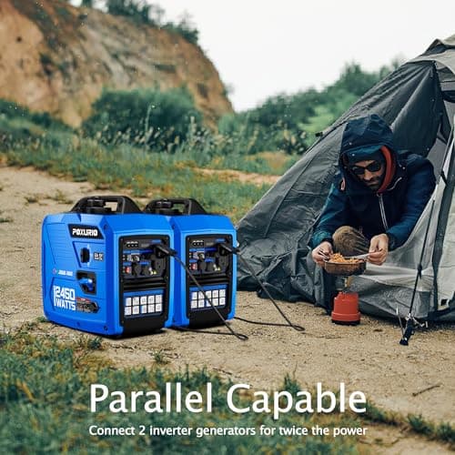 2450-Watt Dual Fuel Inverter Generator for Home Use, 1.6Gallon Large Fuel Tank Up to 8.3 Hours Use, 120V Gas Powered Generator Super Quiet - EPA Compliant
