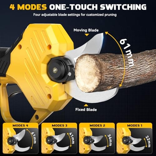 Cordless Electric Pruning Shears: 1.5-2 Inch Portable Pruning Shears for DeWalt 20V Battery (No Battery) - Garden Pruners Tool with LCD Display & SK7 Blades for Tree, Branch, and Grass Trimming