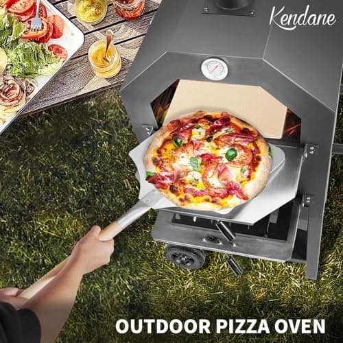 Pizza Oven Outdoor, Wood Fire Pizza Ovens for Outside, Pizza Maker with Waterproof Cover, 12" Pizza Stone, Pizza Spatula and 4pcs Grill Rack Included for Camping Backyard BBQ