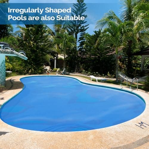 VINGLI 16Mil Solar Pool Cover 16x32FT Rectangle Solar Blanket for Inground Pool and Above-Ground Swimming Pool, Blue (16' x 32')