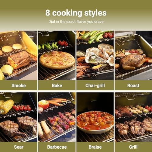 EXIT Fire'n'Go 20V Portable Wood Pellet Grill Smoker, Electric Tabletop Pellet Smoker, 287 Sq.In. Cooking Area, Temperature Control (160-500°F) Outdoor BBQ Grill for Camping, Tailgating, RV, EX110