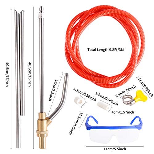 Rdutuok Pressure Washer Sandblasting Kit,Sand blaster for pressure washer with Replacement Nozzle Tips,Protect Glasses,1/4 Inch Quick Disconnect 5000 PSI for Abrasive Cleaning