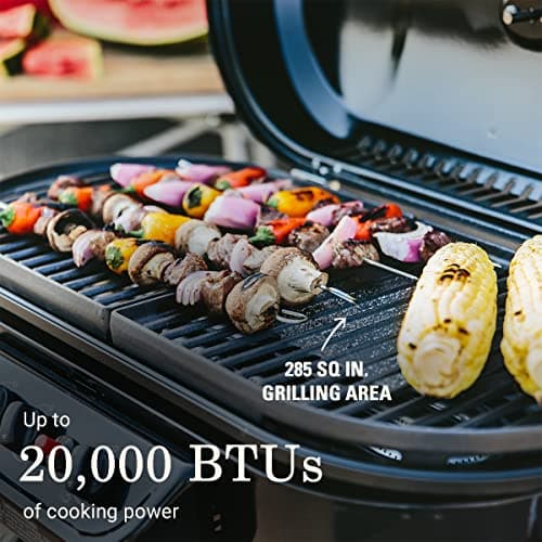 Coleman RoadTrip 285 Portable Stand-Up Propane Grill with 3 Adjustable Burners & Instastart Ignition, 20,000 BTUs of Power for Outdoor Cooking
