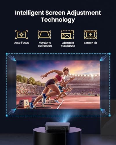 Dangbei Atom Portable Laser Projector, 1200 ISO Lumens, 3D Ready, Official Netflix, 1080p HD with 4K HDR Input, 180" Display, HDR10, 2x5W Dolby Audio, Home Theater Projector with WiFi and Bluetooth