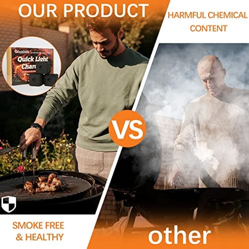 Quick Light Charcoal Instant Light Hardwood Lump Charcoals Premium Instant Charcoal Briquettes for BBQ Grilling Camping Outdoor 210 mins Long Lasting Low Smoke Clean Burning 4 Rolls 12 PCs