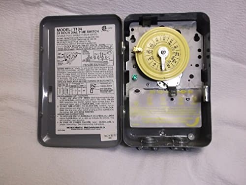 Intermatic T104 Electromechanical Timer Switch - Proven Durability, 40A Load Capacity, Versatile Scheduling, 1-12 Cycles Per Day - Manual Override, Tripper Included for Reliable Time-Based Control