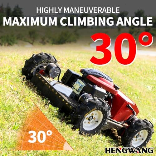 Remote Control Lawn Mower Electric Start 30° Climbing Four-Wheel Drive All Terrain Grass Cutter Yard Mower (HW-196-55JY)