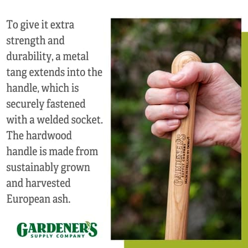 DeWit Gardener's Supply Company Lifetime Raised Bed Cultivator & Long-Handled Garden Hoe | High Carbon Boron Steel Gardening Tool - 18" Handle
