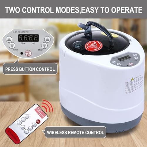4 Liters Sauna Steamer, Steam Generator for Sauna, FCC Certified 4L & 1600W Steam Generator with Remote Control, 1-16 Gears of Temperature Control