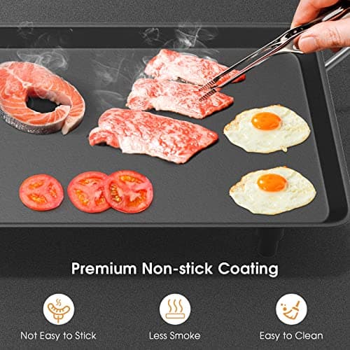 COSTWAY 35" Electric Griddle Teppanyaki Grill, Nonstick Extra Large Cooking Plate for Pancake Barbecue, Indoor Outdoor Table Top Grill with Adjustable Temperature & Drip Tray, 2000W
