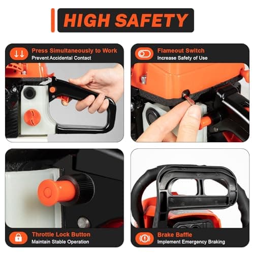 Upgrade 58cc Gas Chainsaw 20 Inch 2-Stroke Gas Powered Chainsaw Air-Cooled Gas Chainsaw Handheld Gasoline Chain Saw for Wood Cutting