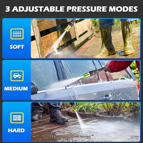 Pressure Washer, 5000PSI 3.2GPM Adjustable Touch Screen with 55FT Total Length Power Washer Electric Powered 4 Nozzles for Driveways Furniture or Cars 2000W