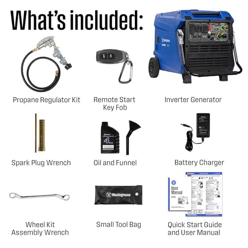 Westinghouse 11000 Peak Watt Dual Fuel Portable Inverter Generator, Remote Electric Start, Transfer Switch Ready, Gas and Propane Powered, Low THD - Safe for Electronics, Parallel Capable, CO Sensor