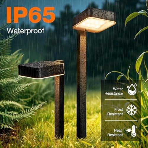 Solar Pathway Lights Outdoor,6 Pack Bright Modern Solar Lights Waterproof with 2 Modes(Cold/Warm White) for Walkway,Yard,Driveway,Garden,Patio
