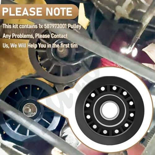587973001 587969201 Idler Pulley Assembly Compatible With Husqvarna Craftsman Walk-Behind Lawn Mowers, for Lawn Mower Decks Idler Pulley HU725AWD/BBC, HU725AWDHQ, LC221RH Replaces Previous 581904001