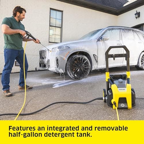 Kärcher Pressure Washer K1800PS, Max 2250 PSI, 3 Spray Nozzles, Detergent Tank, For Cars, Driveways, Siding, Patios, 1.46 max. GPM