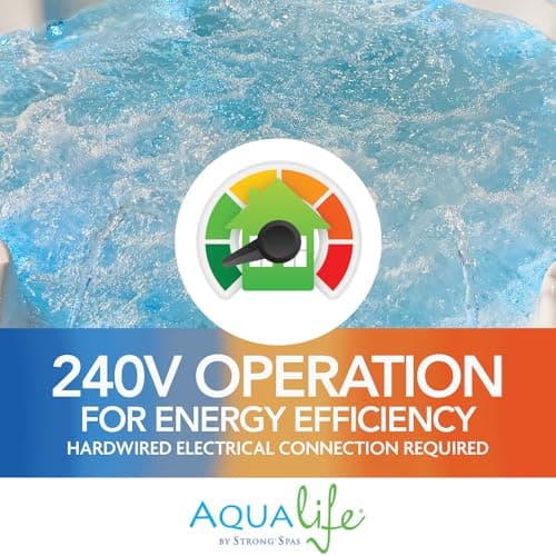 Insight Outdoor Hot Tub, 7-Person 34-Jet, 86-Port Non-Lounger Acrylic Spas with Ice Bucket by Aqualife by Strong Spas