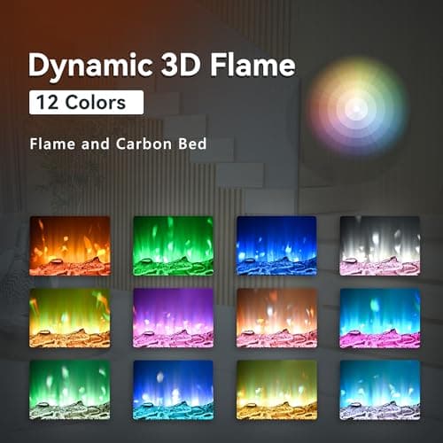 EUHOMY 50 Inch Electric Fireplace Wall Recessed and Wall Mounted with Adjustable Flame Color, Fireplace Heater with Remote Control, Linear Fireplace with Timer, Touch Screen, Log & Crystal, 750/1500W