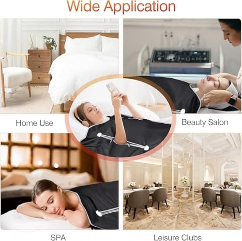 Infrared Sauna Blanket-Sauna Blanket for Home Use, Portable Design for Relaxation and Detoxification Highest 176℉, 20-60 Minutes Timer, 6 ft x 2.65 ft（Deep Black）