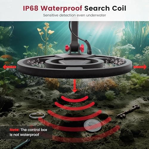 Metal Detector for Adults Professional Built-in HD Screen, KAIWEETS Metal Detector Waterproof with 6 Modes, Advanced DSP Chip, Stretchable Gold Detector Equipped with Headphones/Shovel/Bag/Battery