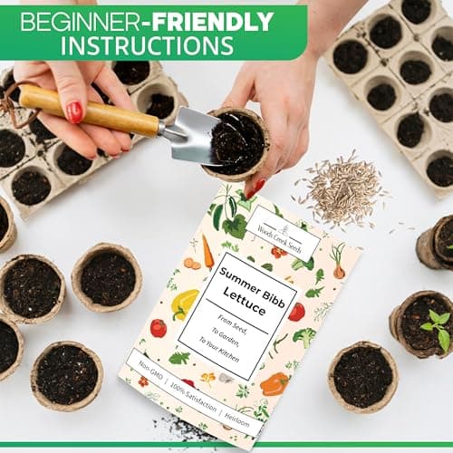 Summer Bibb Heirloom Lettuce Seeds for Planting - Over 2,700 Non-GMO Seed Pack for Growing Indoors, Outdoors, or as Hydroponic Seeds - Beginner-Friendly Green Leaf Lettuce Seed
