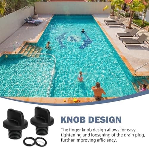 R0446000 Pool Pump Pipe Plug with O-Ring Replacement for Jandy Filter Pumps, Polaris Booster Pump & Water Purification System, Pool Spa Heater Drain Plugs (2 Pack)