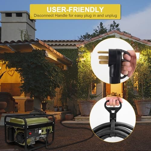 50 Amp Generator Cord 15 Feet, NEMA 14-50p to CS6364 & SS2-50R Generator Emergency Power Cord, 125/250V, 12500 Watts, Perfect for Generator to House Connection