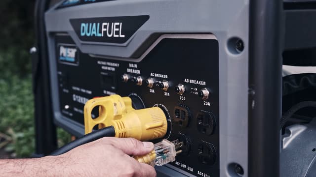 Pulsar G12KBN Heavy Duty Portable Dual Fuel Generator - 9500 Rated Watts & 12000 Peak Watts - Gas & LPG - Electric Start - Transfer Switch & RV Ready - CARB Compliant