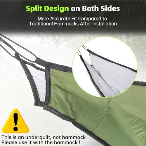 Hammock Underquilt for Camping Hammock, Full Length Camping Quilt for Lightweight Soft Warm 3-4 Seasons 41-68°F, Great for Hiking Backpacking Traveling Beach (Hold Up to 500lbs)