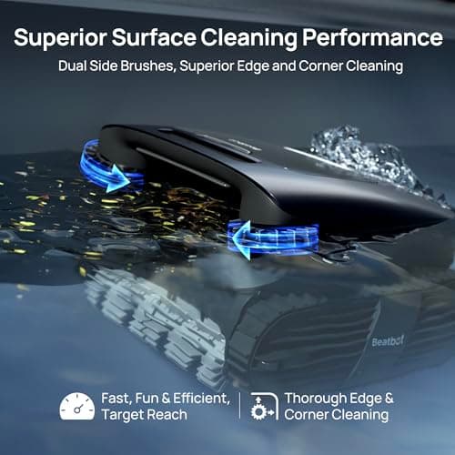 Beatbot AquaSense 2 Ultra Cordless Pool Vacuum Robot for Complex Pools, Pool Mapping with AI Camera, 5-in-1 Cleaning, Smart Surface Parking, Water Surface Cleaning, Water Clarification – Midnight Blue
