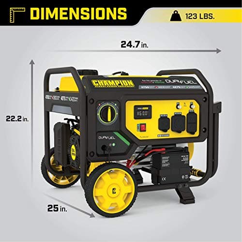 Champion Power Equipment 4750-Watt Dual Fuel Portable Generator with Electric Start, Wheel Kit