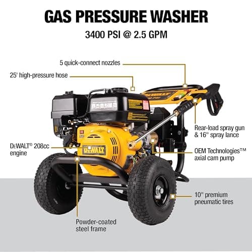 Dewalt 61110S 3400 PSI at 2.5 GPM Cold Water Gas Pressure Washer with Electric Start