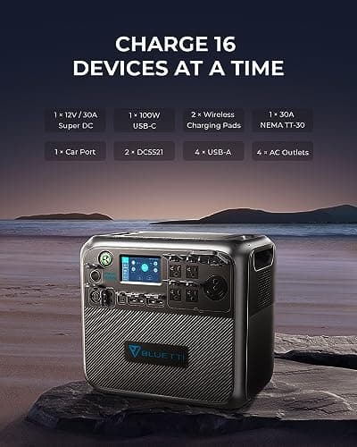 BLUETTI Portable Power Station AC200MAX, 2048Wh Solar Generator Expandable to 8192Wh, 5 2200W AC Outlets, LiFePO4 Battery for Camping, Emergency