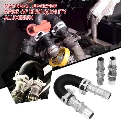 626-001 Upgrade Aluminum Engine Heater Core Bypass Kit with 5/8" 3/4"Hose Fit For Most Common Heater Hoses