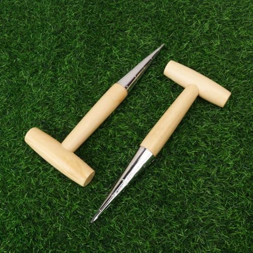 3 PCS 11 Inch Hand Dibber with Wooden Handle - Hand Held Bulb Planter, Essential Dibber Gardening Tool for Planting and Bulb Transplanting