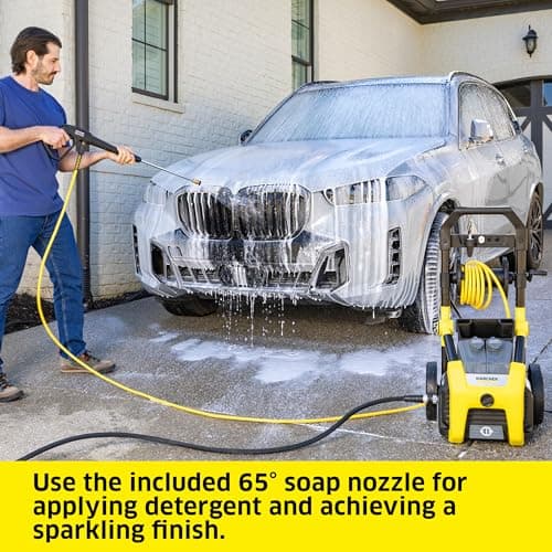 Kärcher Pressure Washer K2300PS, Max 2875 PSI, 4 Spray Nozzles, Detergent Tank, Hose Reel, For Cars, Driveways, Siding, Patios, 2.07 max. GPM