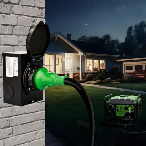 RVGUARD Emergency Power Combo Kit, 25 Foot 30 Amp Generator Cord and Power Inlet Box, NEMA L14-30P to L14-30R Generator Cord with NEMA L14-30P Pre-Drilled Generator Inlet Box, ETL Listed