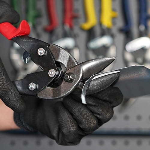 MIDWEST Aviation Snip Set - Left and Right Cut Offset Tin Cutting Shears with Forged Blade & KUSH'N-POWER Comfort Grips - MWT-6510C