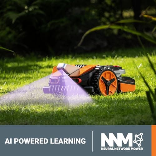 WORX Landroid Vision Robotic Lawn Mower, Wire Free Robot Mower with Active Obstacle Avoidance, WiFi & Bluetooth Connection, APP Control, 1 Acre, WR235