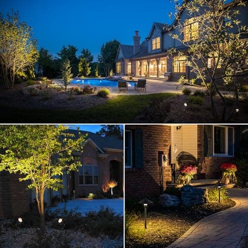 SUNVIE LED Landscape Lights 12V Aluminum Low Voltage Pathway Lights with Stake, Waterproof for Walkway Yard Garden, 12 Pack with Connectors