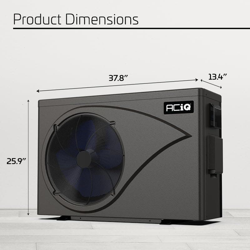ACiQ 50,000 BTU Inverter Pool Heat/Cool Pump | Energy Efficient, Quiet Operation, Electric Pool Heater, Above Ground Pool Heater