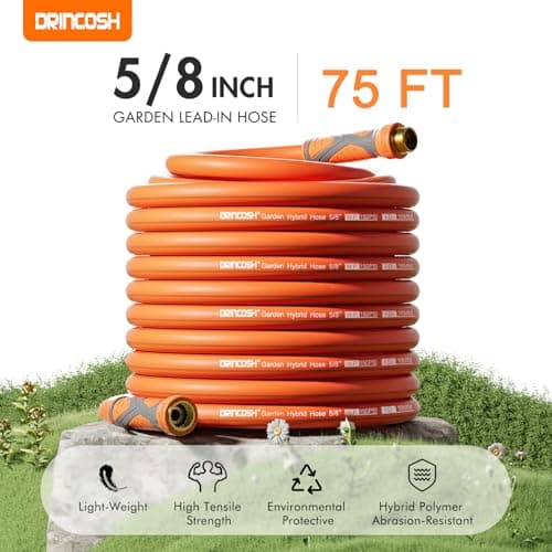 Garden Hose 75 ft x 5/8", Heavy Duty Water Hose, Flexible 75 foot garden Hose, Lightweight water Hose with Swivel Handle,3/4" Male to Female Fittings, Burst 600 PSI