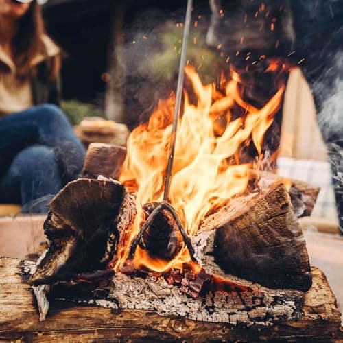 TITAN GREAT OUTDOORS Ash & Ember 40" Copper Outdoor Fire Pit with Solid Steel Base, Grate and Fire Iron Tool Included, Perfect for Backyard Fires and Gatherings